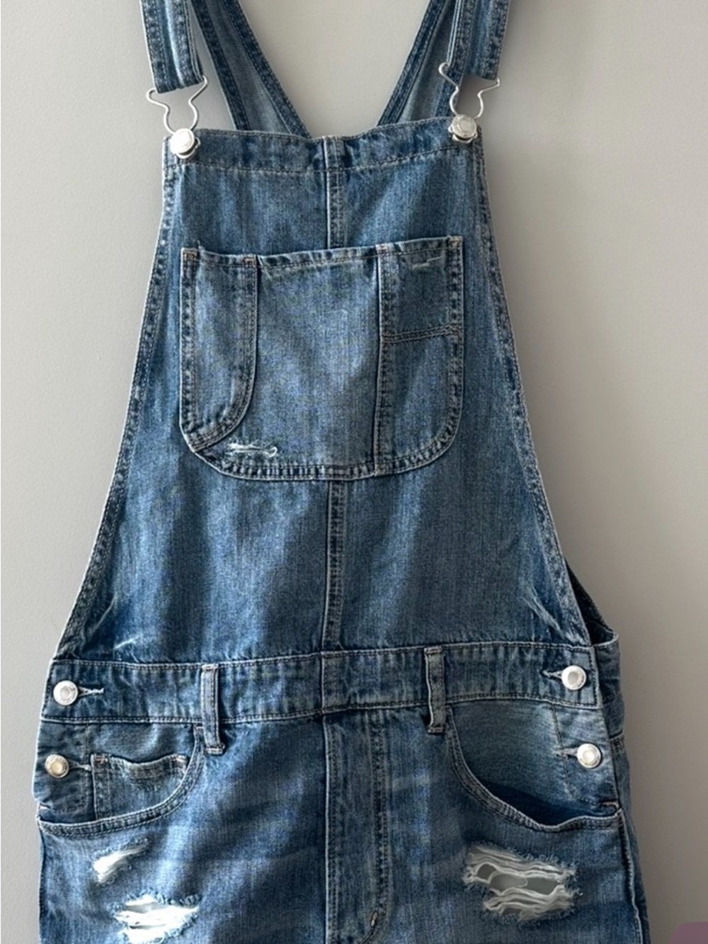 American Eagle Classic Blue Denim Women's Overalls - Blue